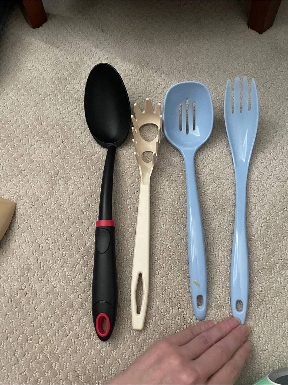 🌹FREE w/purchase Kitchen Utensil Set - Black Light Blue Serving cooking Spoons